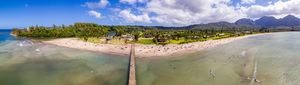 Hanalei bay and beach on Kauai in Hawaii