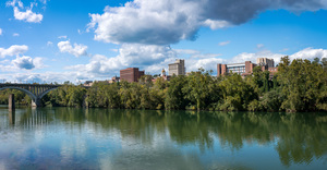 Panorama of the city of Fairmont in West Virginia