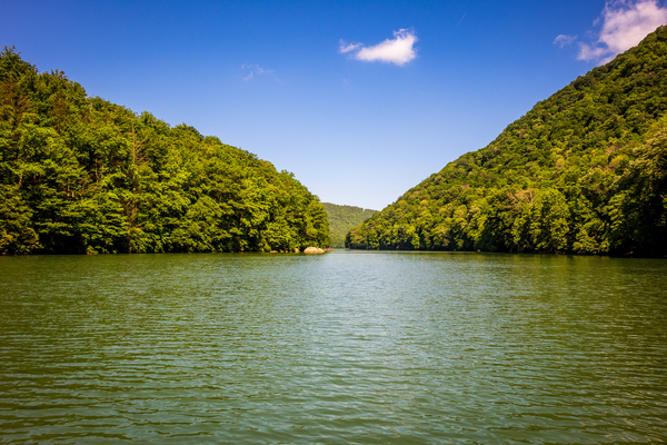 Calm view down Cheat Lake Morgantown  Print