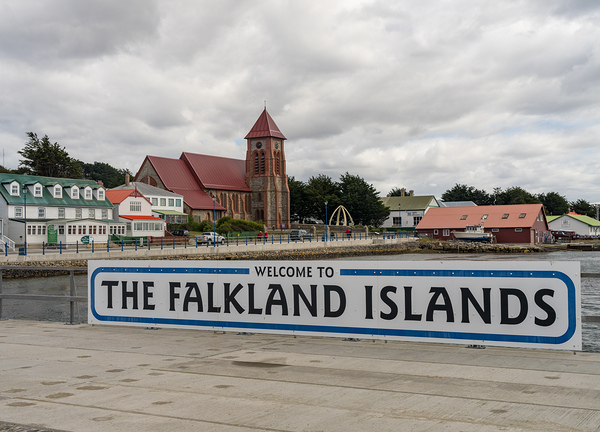 Welcome to Falklands sign in Stanley Falkland Islands Print
