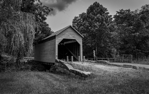 Dents Run Covered bridge near Morgantown WV in monochrome Print