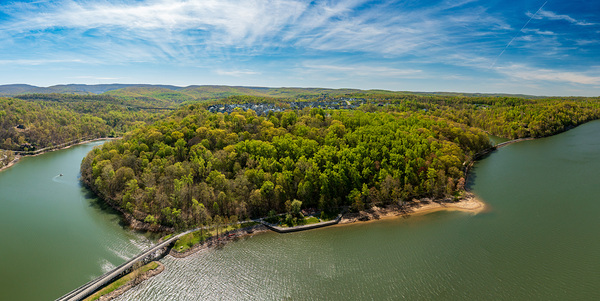 Aerial view of Cheat Lake and the Bluffs near Morgantown Print