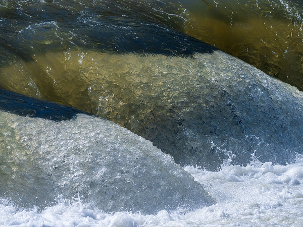 Frozen motion of raging water flowing over Valley Falls Print