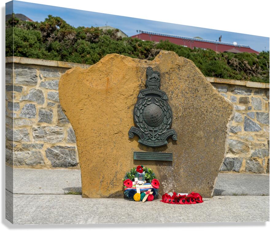 Royal Marines memorial in Stanley in the Falkland Islands Canvas Print