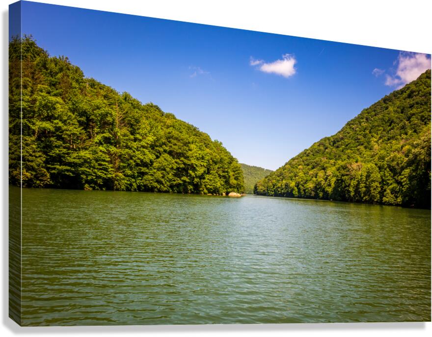 Calm view down Cheat Lake Morgantown  Canvas Print