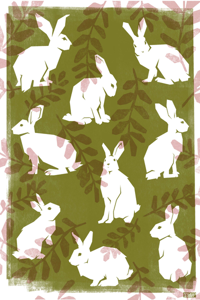 Nine Rabbits Print