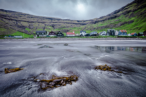 village Tjørnuvík in the Faroe Islands.