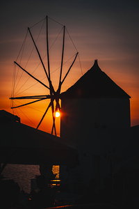 sunset in oia santorini
