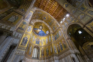 interior of the Cathedral of Monreale detail of the apse.