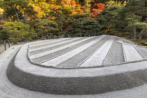 detail of sand garden in ginkaku ji temple Kyoto