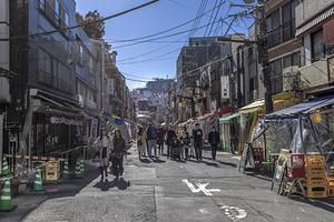 Crowded shopping street in tokyo japan