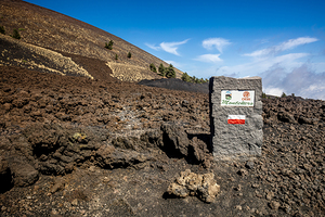 Volcanic landscape indicating monte nero on mount etna with soli