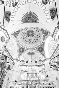 Black and white photo suleymaniye mosque