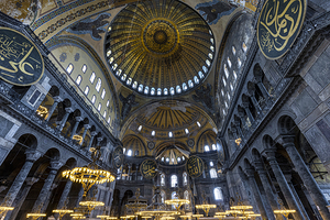 interior of hagia sophia mosque in istanbul 
