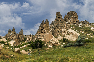 Uchisar castle in cappadocia. 