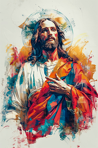 Abstract artistic representation of jesus christ
