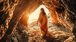 jesus resurrects and comes out of the grave