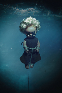 bound doll underwater