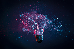 explosion of light bulb glass