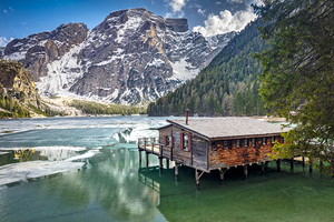 lake of braies in italy