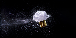 electric light bulb explosion
