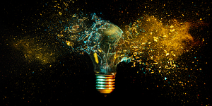 explosion of a tungsten light bulb 