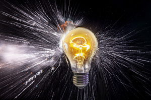 electric bulb breaks with shrapnel scattering quickly