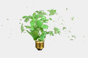 broken green bulb 