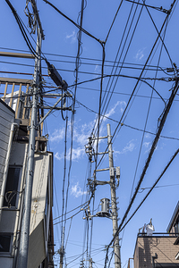 electric cables  in the city of Tokyo