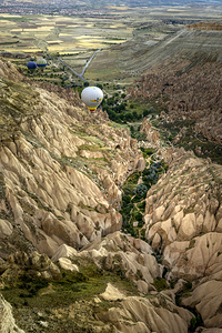 flight of balloons over the valleys of Cappadocia.