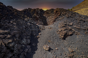 view of the rocks of mount etna