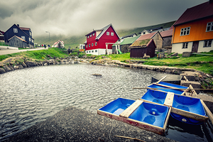 gjogv village in faroe island