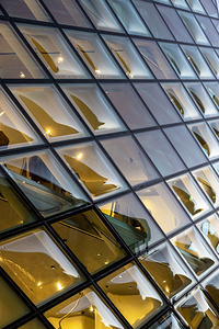 detail of rhomboid-shaped window 