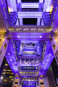 Detail of the Fuji TV building on Odaiba Island