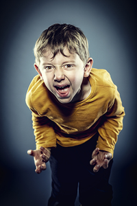 angry caucasian child 