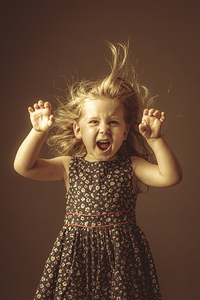  little girl with funny expression