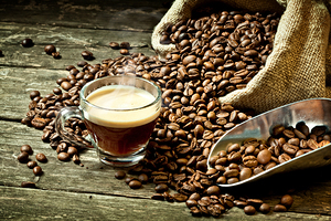 espresso and coffee grain