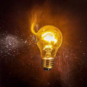 filament bulb catches fire 