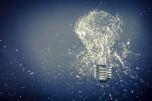 real glass bulb explosion