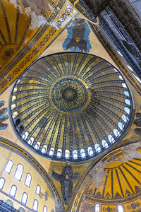 detail of the dome of the hagia sophia mosque 