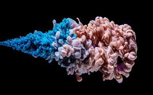 expansion of ink color in water.