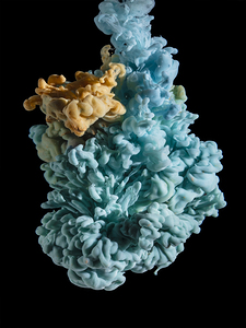 cloud of acrylic color in water. 