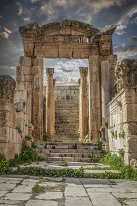 portal ruins in the ancient city of Jerash. 