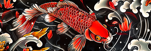 Traditional japanese koi fish illustration