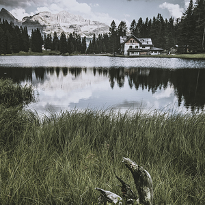 view of nambino lake in italy