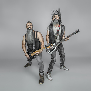 rockers play bass and electric guitar 