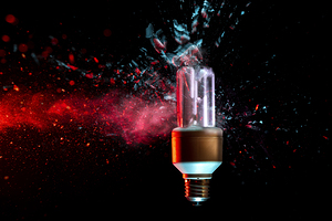 explosion of a low energy light bulb. 