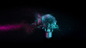 explosion of a traditional electric bulb. 