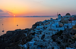 oia at sunset