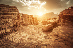 sandstone rocks in petra